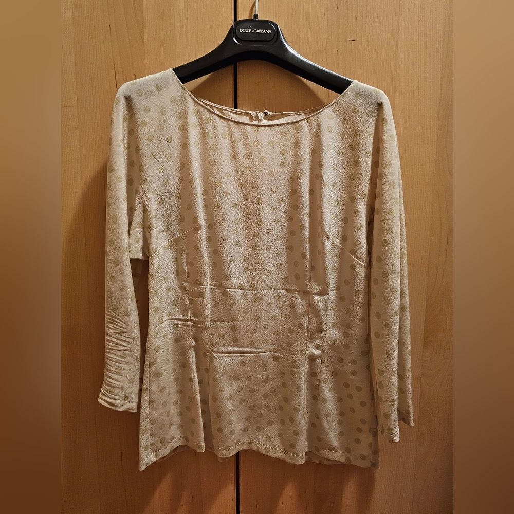 Dolce & Gabbana Cream Polka Dot Blouse